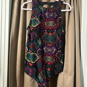 Colorful snake/Geometric One Piece Swimsuit